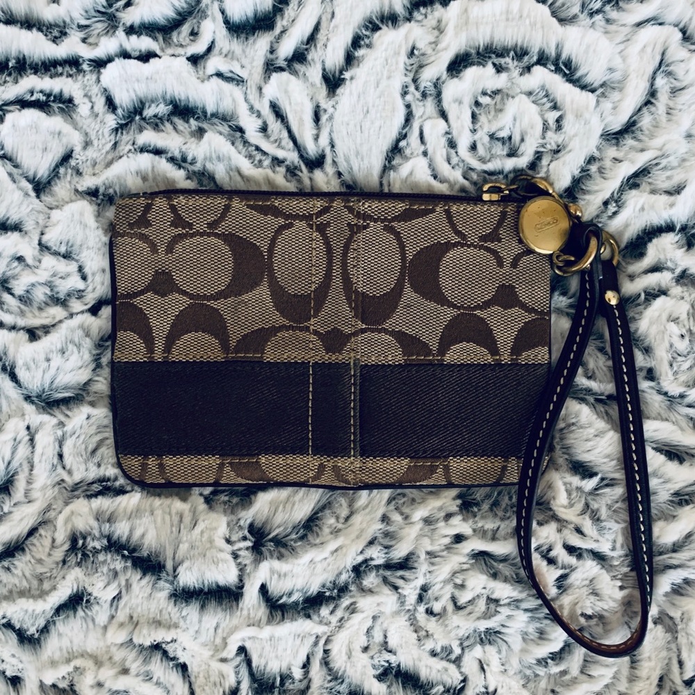Vintage Coach Brown Wristlet
